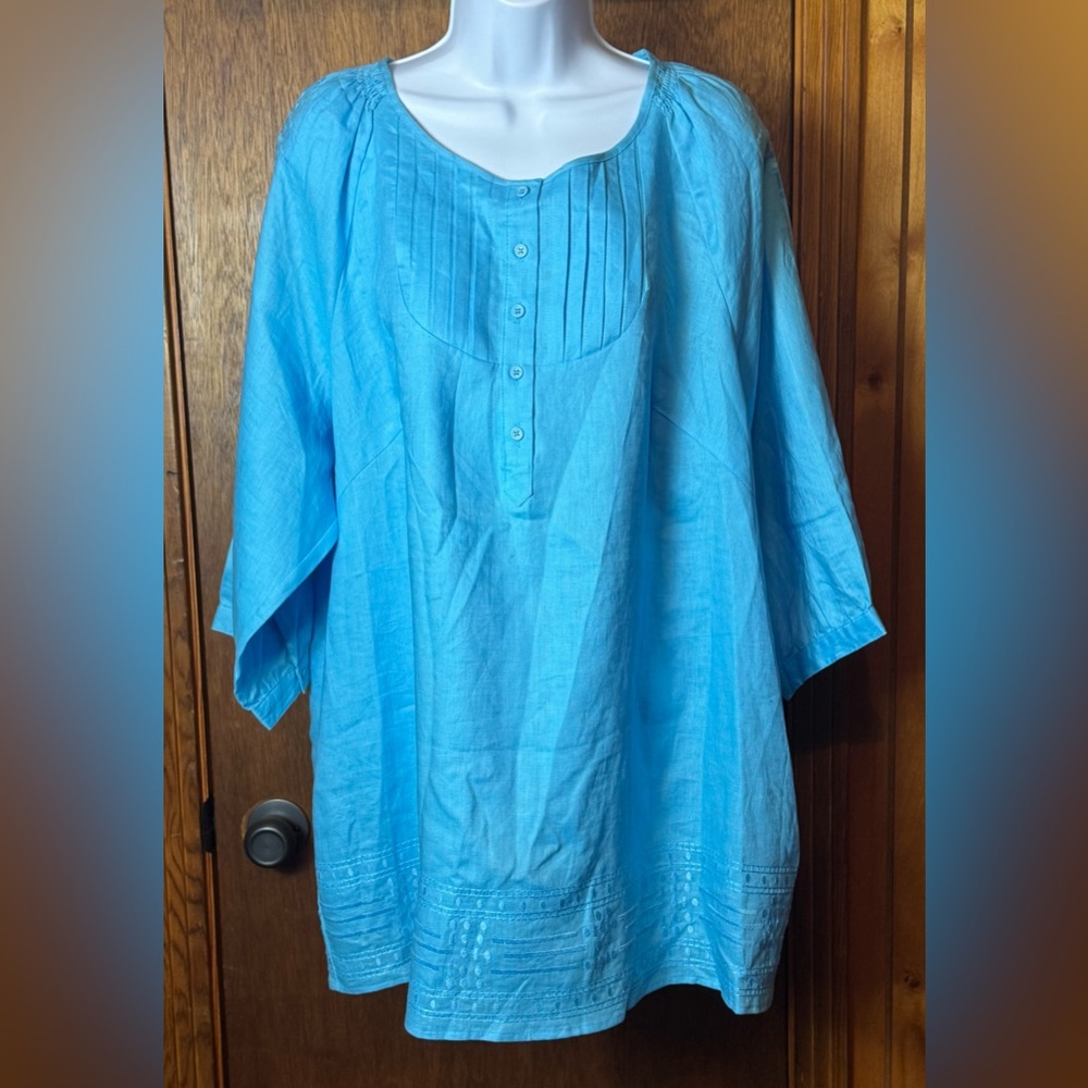 NWT Susan Bristol Light Blue Casual Top - 3X